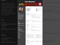 ATS Rejected Your Resume in 6 Seconds ❌ Fix This (ATS Resume for Freshers) #resume #résumé #shorts