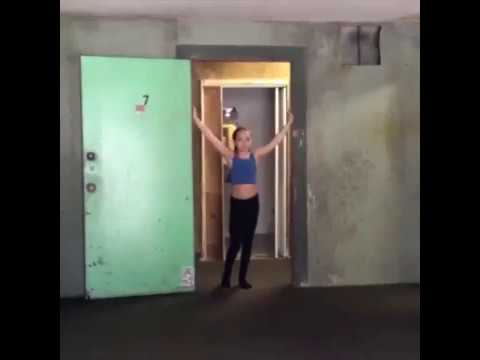 Maddie Ziegler rehearsing for the Chandelier Music Video