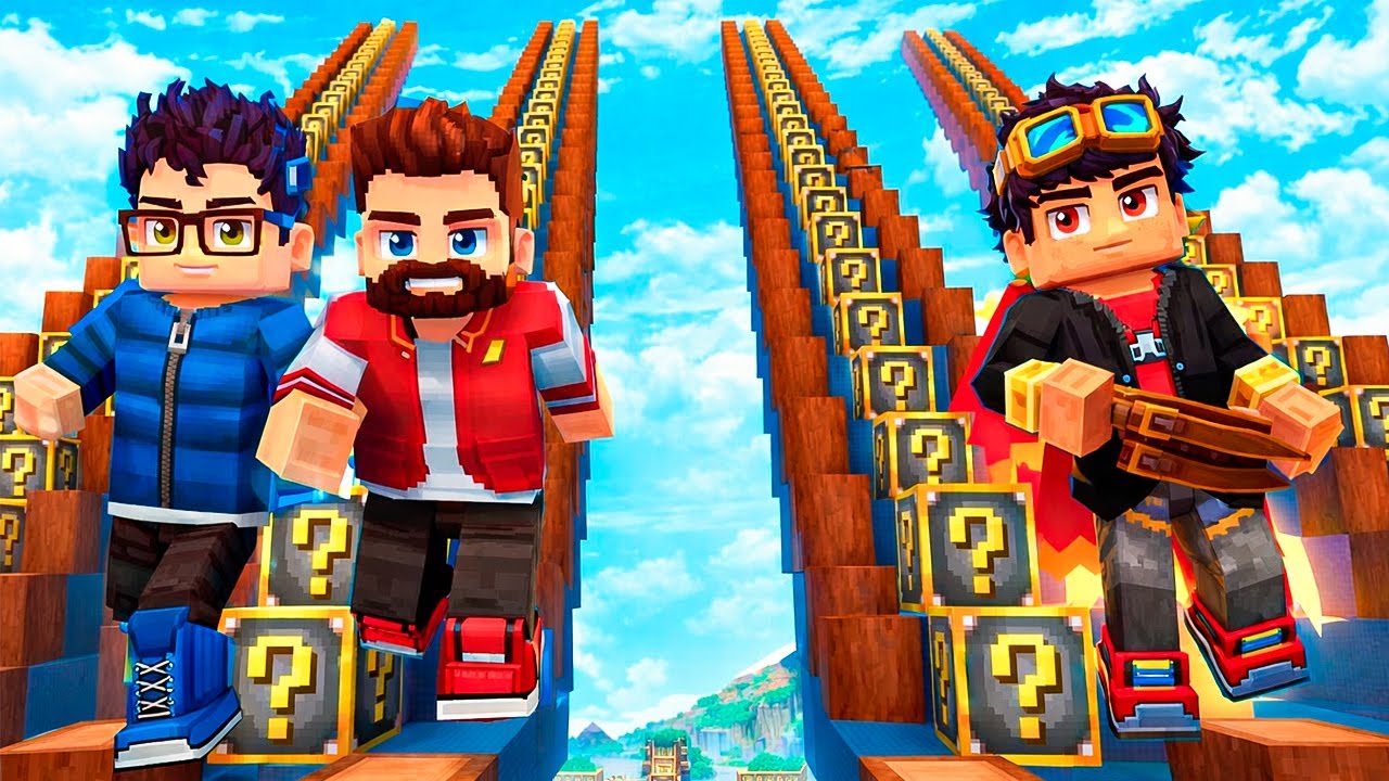 JOGUEI A PRIMEIRA ESCADONA LUCKY BLOCK NO HYTALE!