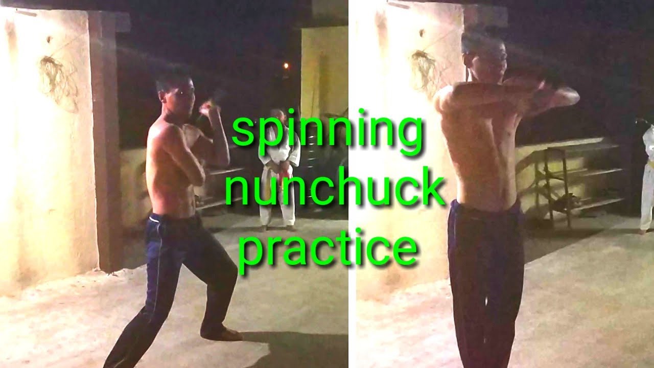 Spinning nunchuck practice YouTube