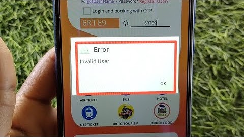 How to fix Error Invalid User problem solved in IRCT | Error Invalid User