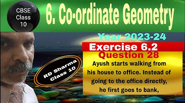 RD Sharma Class 10 EX 6.2 Q 28: Ayush starts walking from his house to office. Instead of going to