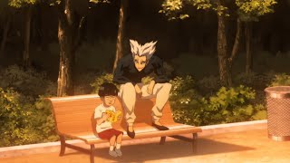 Garou talks to the kid about the hero