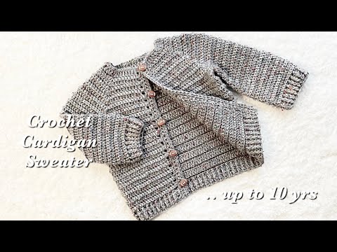 Easy crochet cardigan sweater for boys and girls 1-2 years EASY CROCHET PATTERN various