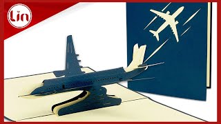 Überraschungsgeschenk für Reisende: 3D Pop-up Karte Flugzeug als Reisegutschein | LINPopUp