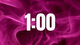 1 Minute Countdown: Moving Pink Background With Upbeat Music