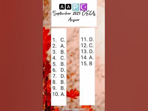 September 2023 CEUs | CPC Ceu's Answer Key | AAPC Ceus #shorts - YouTube