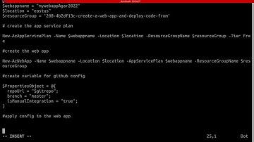 Creating a Web App and Deploying Code from GitHub Using PowerShell
