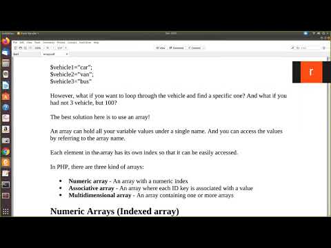 numerical array php