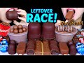 Asmr leftover dessert race giant chocolate marshmallow oreo eggs magnum maltesers mousse cake 