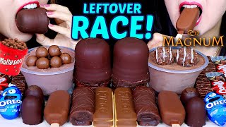 ASMR LEFTOVER DESSERT RACE! GIANT CHOCOLATE MARSHMALLOW, OREO EGGS, MAGNUM, MALTESERS MOUSSE CAKE 먹방 screenshot 5