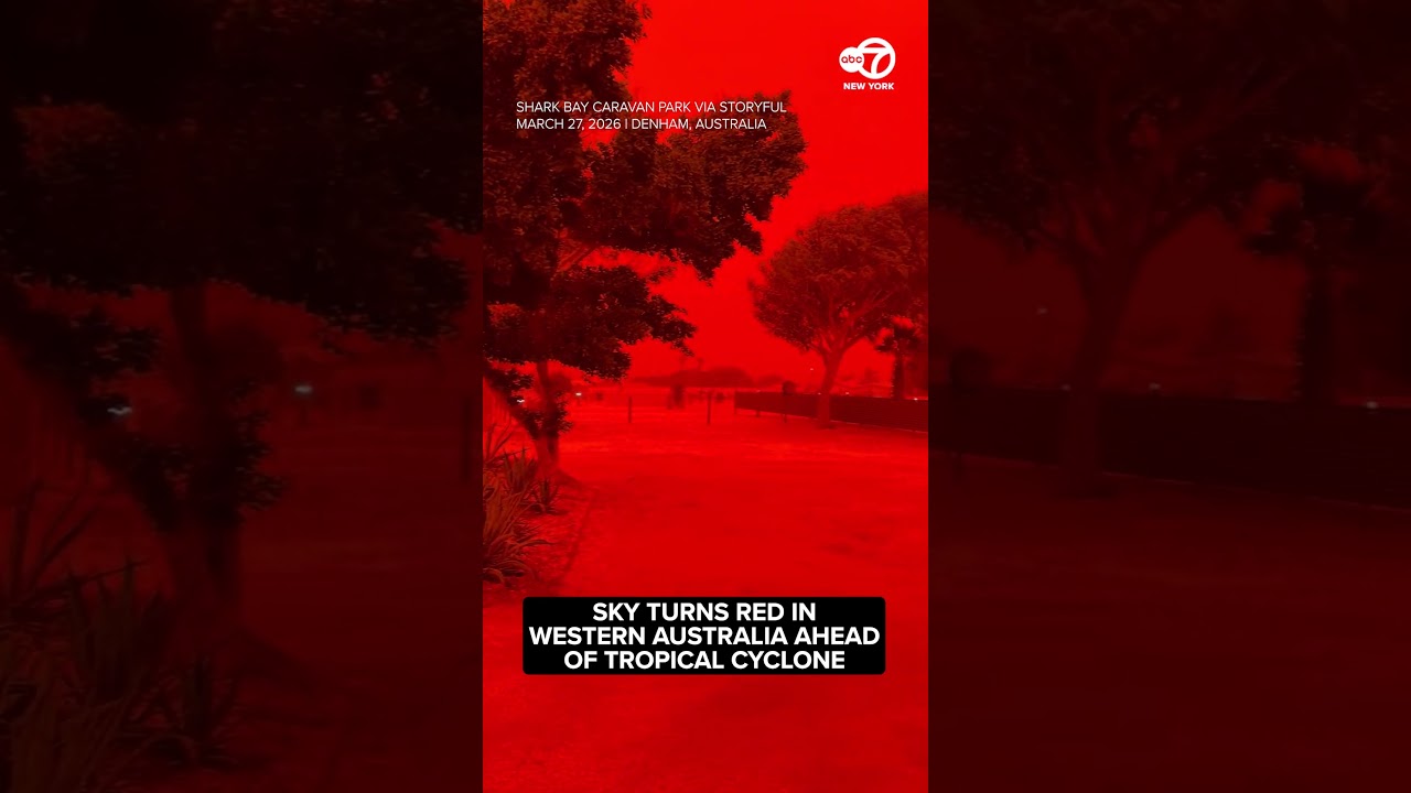 Sky turns red in Western Australia ahead of tropical cyclone