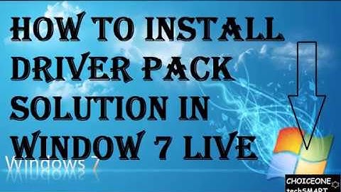 How to install Driver Pack Solution in Window 7 LIVE