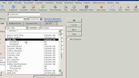 QuickBooks Adding Customer: Job