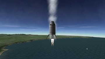 SpaceShip Launch, Hover and Land test using kOS script | Kerbal Space Program