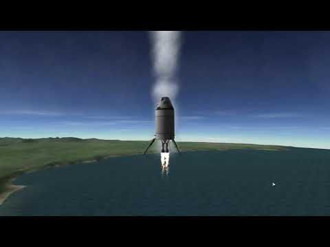 SpaceShip Launch, Hover and Land test using kOS script | Kerbal Space Program