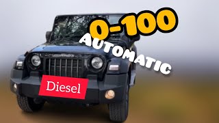 Mahindra Thar acceleration diesel automatic 4x4 😛0-100 sec..