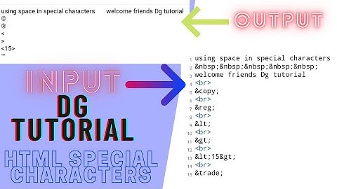 HTML special characters using web page || Special characters create html || Dg Tutorial