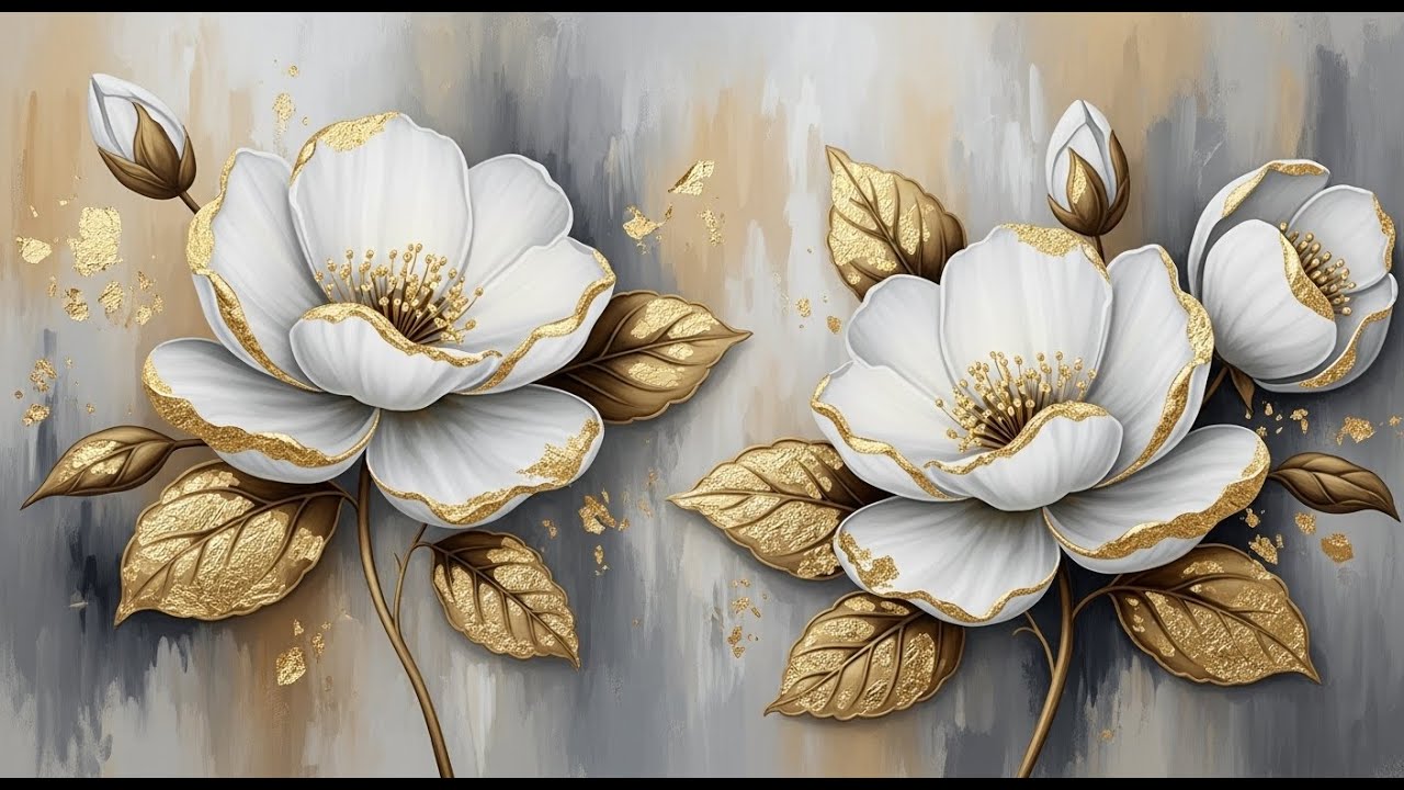 Ethereal Petals, Golden Light 4K Ultra HD  Relaxing Frame TV Art