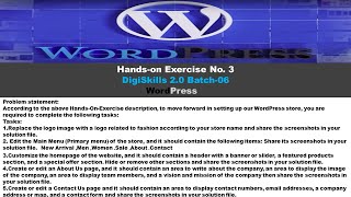 wordpress hands-on exercise 3 | dstp 2.0 batch 06 Digiskills wordpress exercise 3 solution Wealth