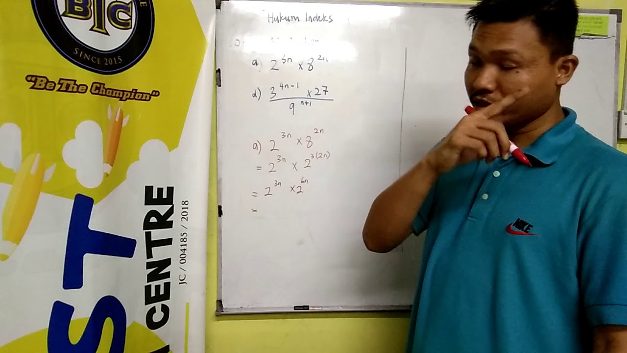 Matematik Tambahan Tingkatan 4 Hukum Indeks - YouTube