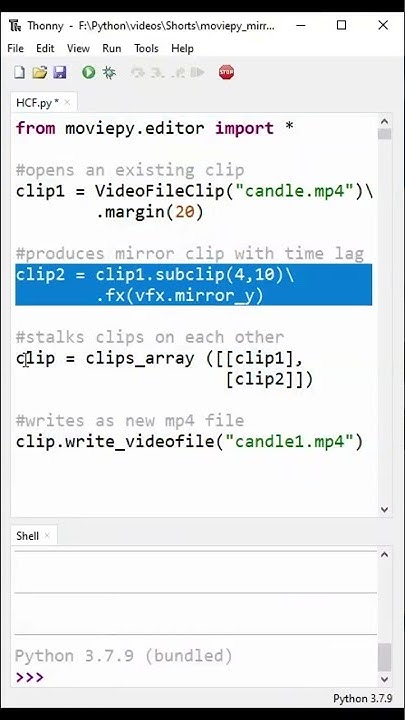 Make Mirror of Video Clip Using Python Moviepy| Python Moviepy - YouTube