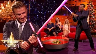 David Beckham and John Boyega Fight With Lightsabers - The Graham Norton Show