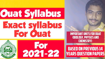 Ouat Syllabus For 2021 || Pdf Download