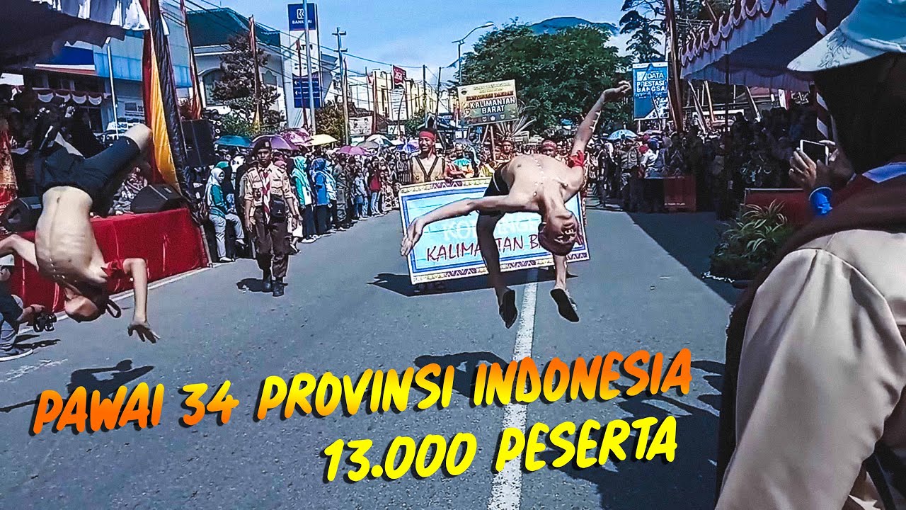 Pawai 34 Provinsi meriahkan HUT RI ke -74 di Kota Padang Panjang |Part 1