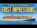 PASSENGER FIRST IMPRESSIONS OF CARNIVAL CELEBRATION ON THE INAUGURAL US SAILING FROM MIAMI FLORIDA