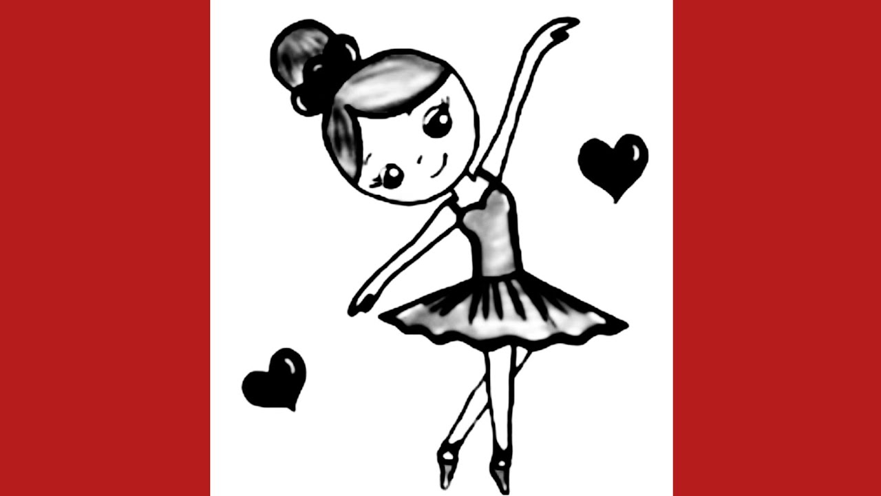 Kolay Sevimli Balerin Çizimi, Çocuklar İçin Adım Adım Balerin Nasıl Çizilir 