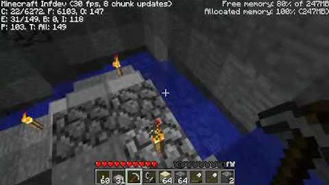 Minecraft Infdev - New World - Water Demonstration 1