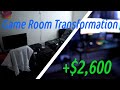 Normal Bedroom Into BUDGET Game Room Setup! (+$2,600) (Room Transformation)