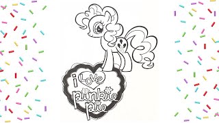 My Little Pony Pinkie Pie / Kids Coloring Page with Markers / Speed Coloring  Time Lapse