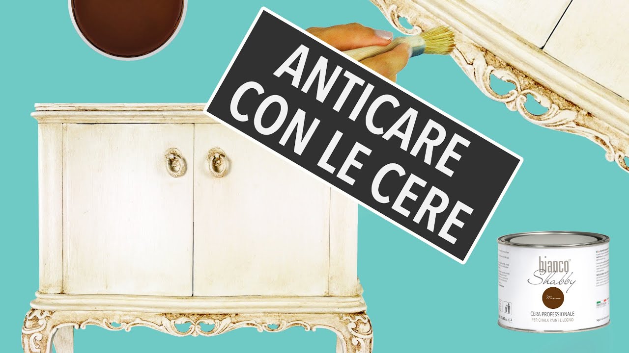 Anticare con la Cera Marrone biancoShabby® un mobile dipinto con