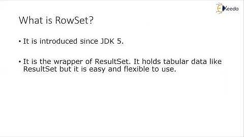 Types of RowSet, ResultSet in JDBC