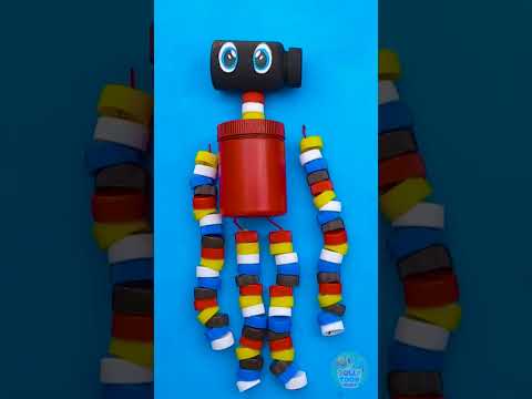 🧴 BEST Craft EVER! My Plastic Cap Friend! 🎨😍 #kids #DIY