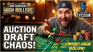 Real Dynasty Contract Auction Draft! GM Fantasy High Rollers vlog EP#1 (On League Tycoon)