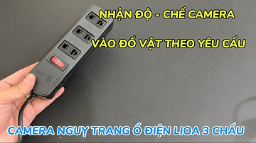 Camera ngụy trang ổ điện lioa 3 chấu cắm màu đen, camera giấu kín ổ cắm điện quay trong nhà hiệu quả