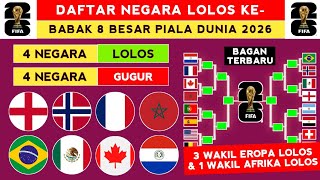 4 TIM LOLOS ! DAFTAR TIM LOLOS 8 BESAR PIALA DUNIA 2026 - BAGAN 16 BESAR PIALA DUNIA 2026