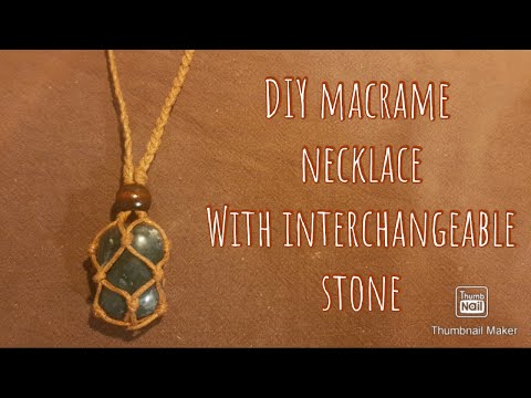 DIY macrame crystal necklace