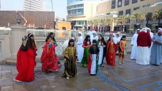 UAE children singing for Kuwait at Burj Khalifa