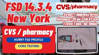 Tesla FSD v14.3.4 Supervised: 29 Mile NYC to Long Island CVS (in Hurry) – Impressive Performance?