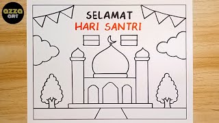 Menggambar Poster Hari Santri yang Mudah dan Simpel 🔴 Menggambar Poster Hari Santri Nasional 2026 🔴