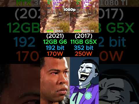 RTX 3060 VS GTX 1080 TI #shorts #pcgaming #pc #graphicscard #gpu #gaming #comparison