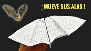 CÓMO hacer un avión de papel MURCIÉLAGO 🦇 con hoja de cuaderno / notebook paper flying bat