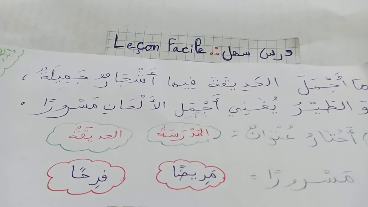 اختبار   اللغة  العربية  للسنة  2  ابتدائي