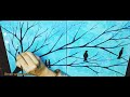 First painting on canvas /easy 2 piece canvas painting for beginners/step by step