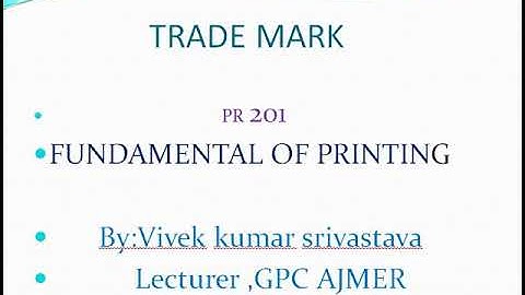 PR 201 Unit 3.9 Trademark By Vivek Kumar Srivastava