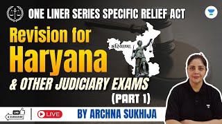 Specific Relief Act | Revision for Haryana Judiciary |  Part 1 I Archna Sukhija | One liner Series
